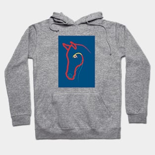 Coloured Line Horse Portrait Hoodie